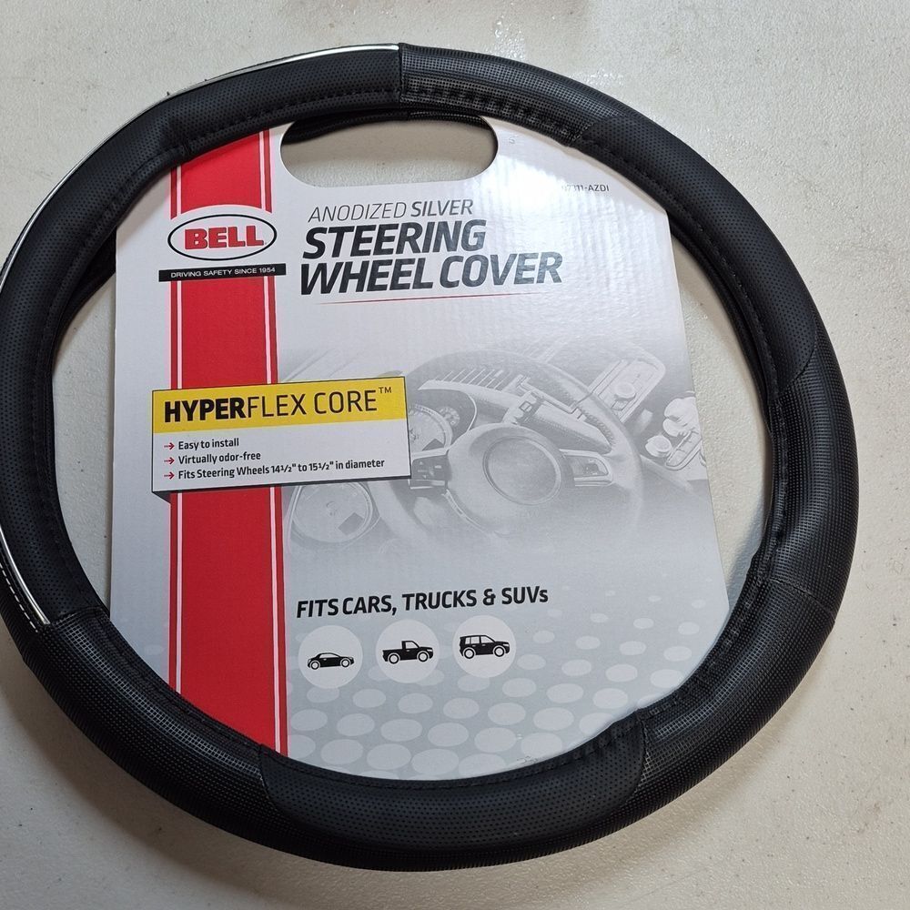 Bell Automotive Anodized Silver Steering Wheel Cover - New